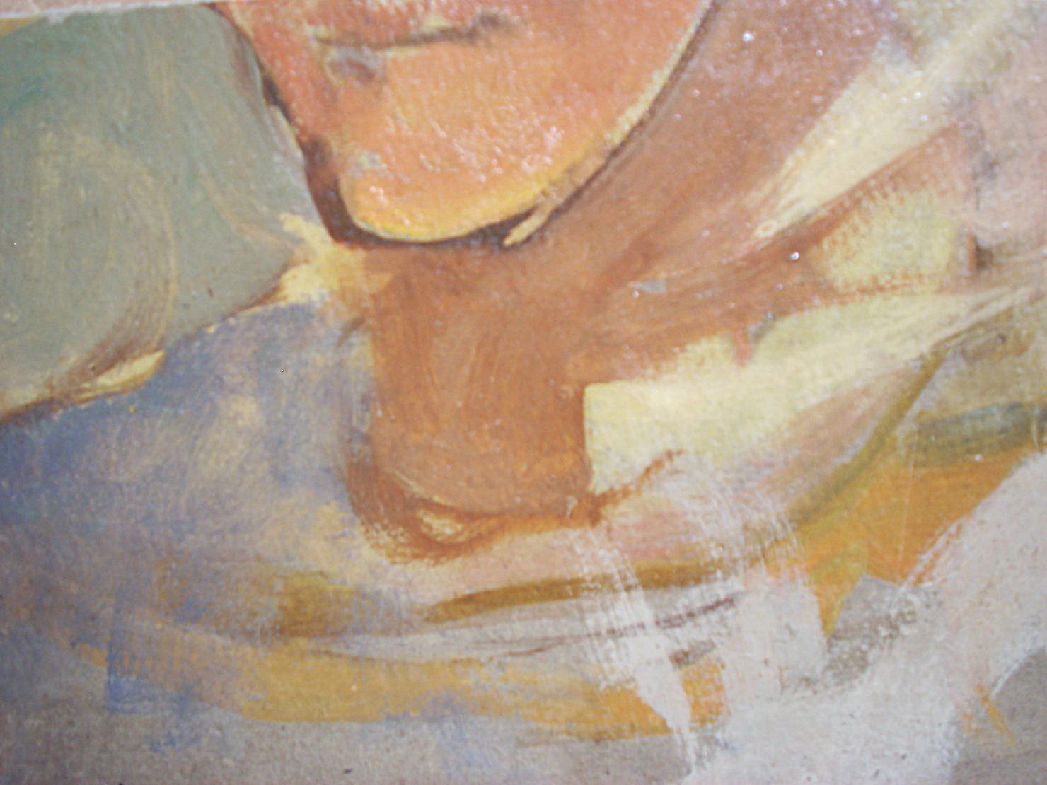 Ritratto tagliato, ritratto di donna (dipinto) di Ciamarra Elena (sec. XX)