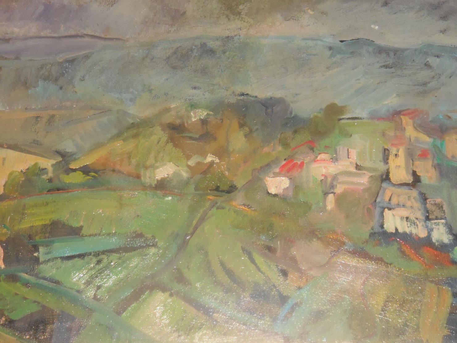Abbozzo del colle Scesce, paesaggio (dipinto) di Ciamarra Elena (sec. XX)