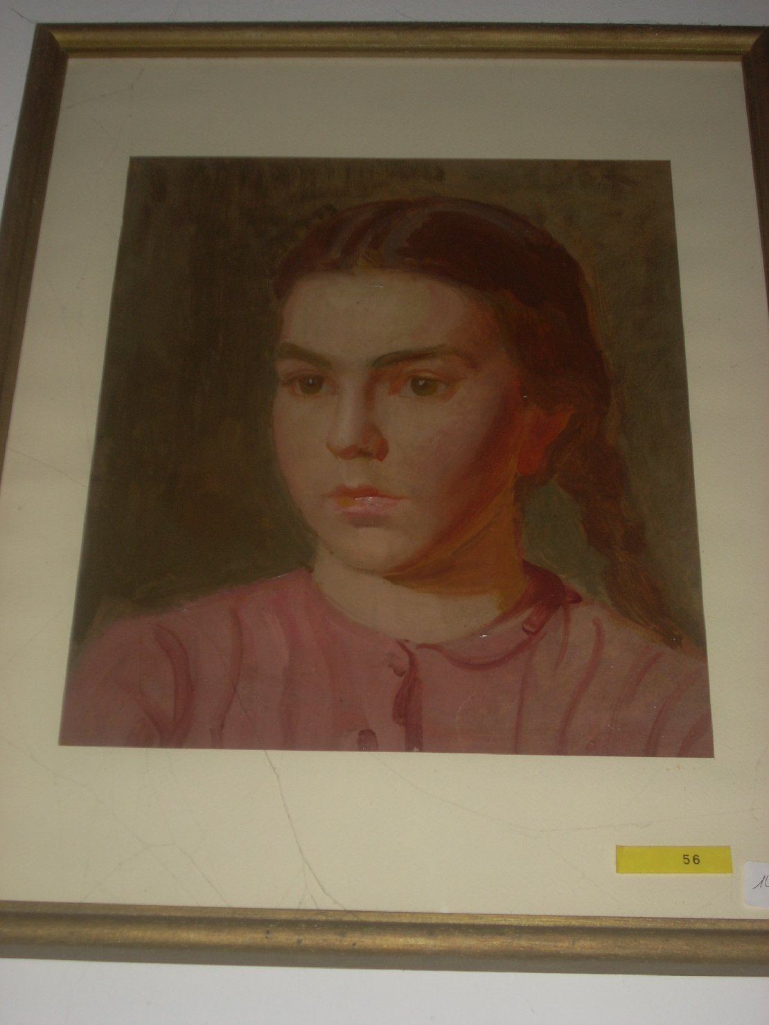 Minna bambina con maglia rosa, bambina (dipinto) di Ciamarra Elena (sec. XX)