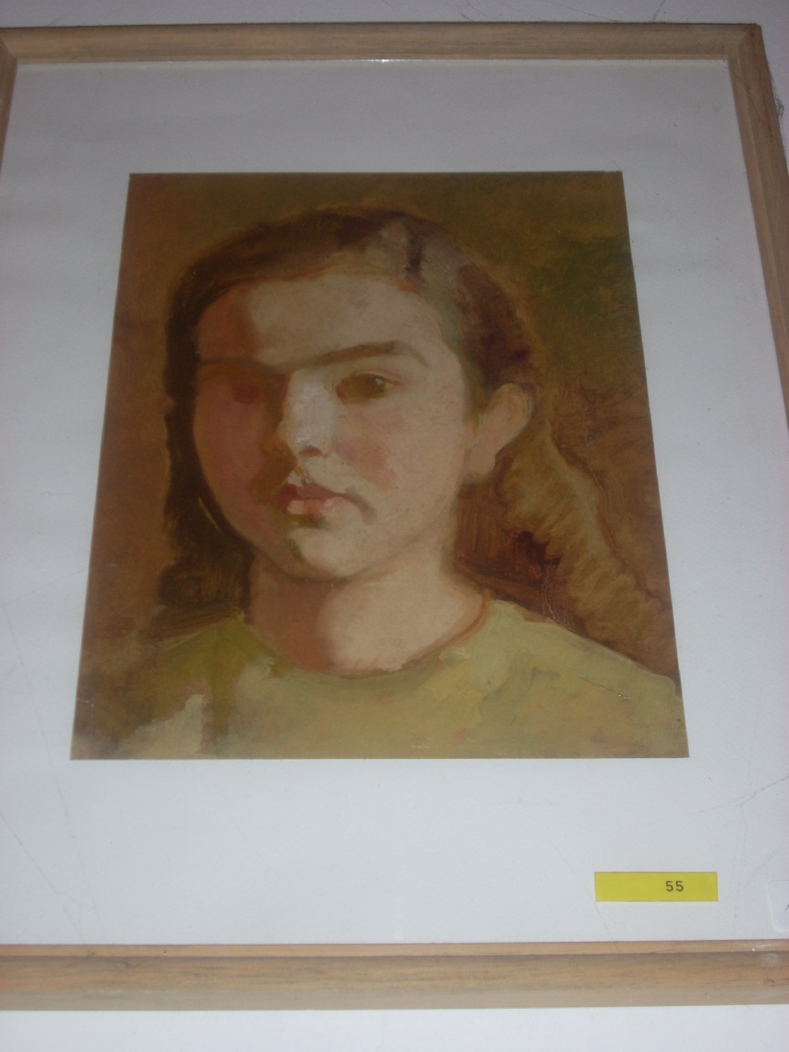 Minna bambina con maglia verde, bambina (dipinto) di Ciamarra Elena (sec. XX)