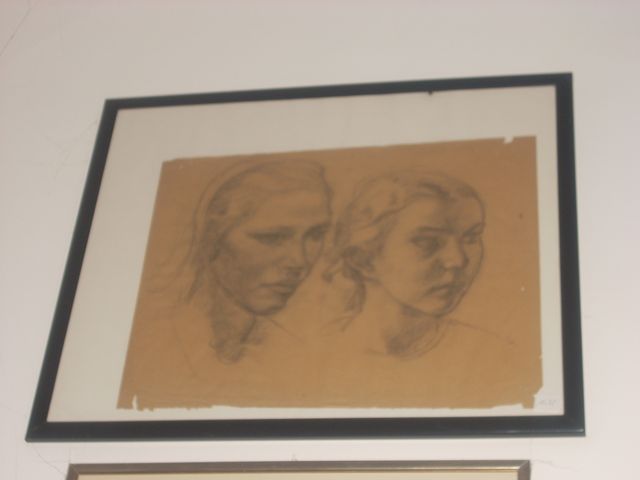 Doppio ritratto di Minna e una contadina, ritratto di donna (disegno) di Ciamarra Elena (sec. XX)