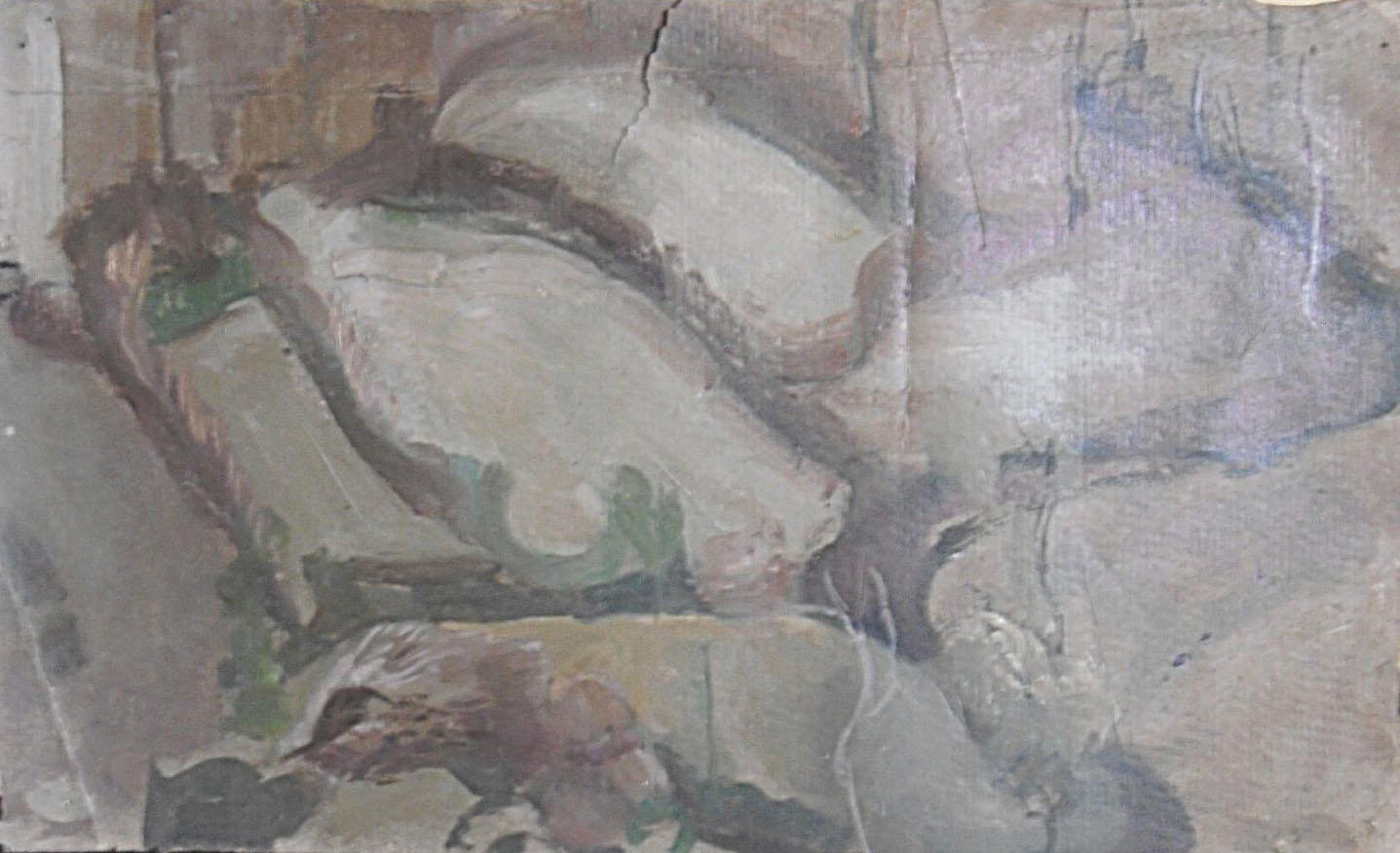 Paesaggio molisano, paesaggio (dipinto) di Ciamarra Elena (sec. XX)
