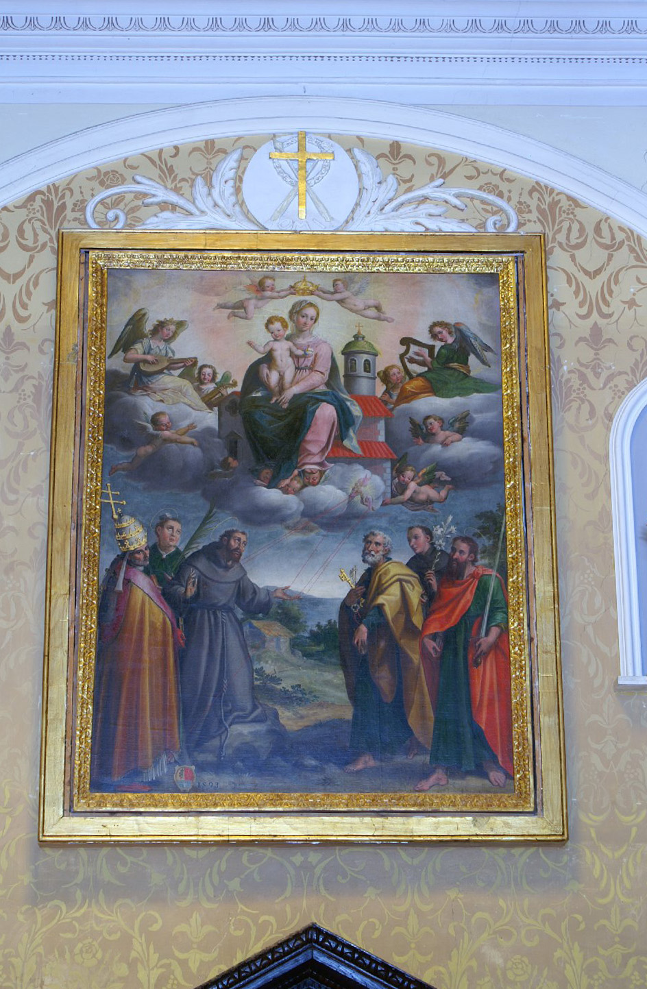 Madonna con Bambino e Santi (dipinto, opera isolata) di Cecere Scipione (fine sec. XVI)