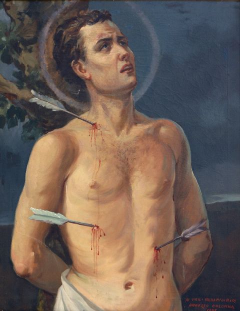 San Sebastiano, san Sebastiano (dipinto) di Colonna Umberto (sec. XX)