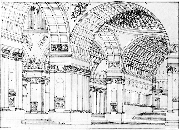 studio di architetture (disegno) di Basoli Antonio (primo quarto sec. XIX)