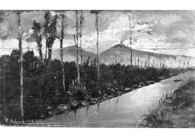 paesaggio fluviale (dipinto) di Palumbo della Valle Caterina (primo quarto sec. XX)