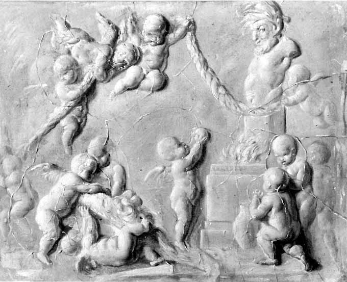 putti davanti ad un'erma di Dioniso (dipinto) di De Wit Jacob (sec. XVIII)