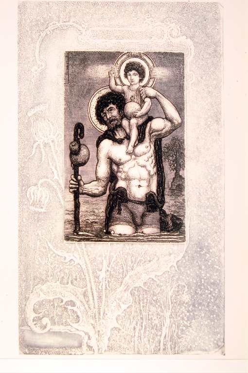 San Cristoforo (stampa) di Lefort des Ylouses Henry Arthur (fine sec. XIX)