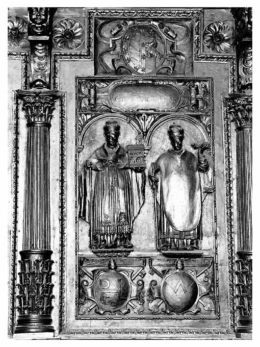Papi santo Stefano IV e San Pasquale I (rilievo) - ambito napoletano (prima metà sec. XVII)
