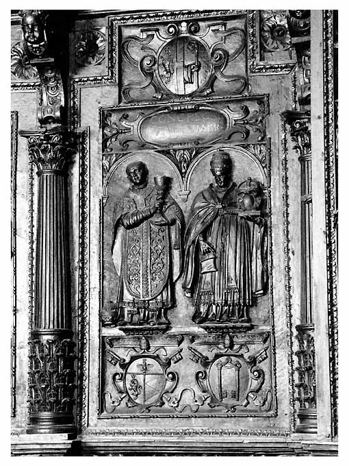 Papi San Zaccaria e santo Stefano III (rilievo) - ambito napoletano (prima metà sec. XVII)