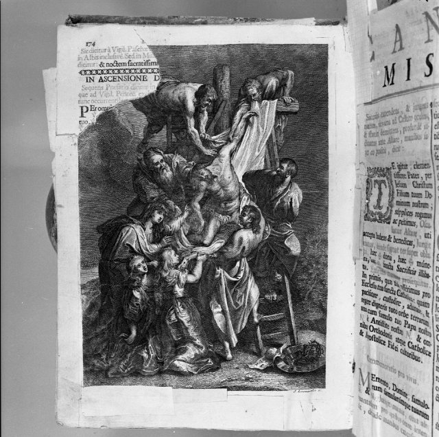 Deposizione di Cristo dalla croce (stampa) di Leonardis Giacomo (attribuito) (sec. XVIII)