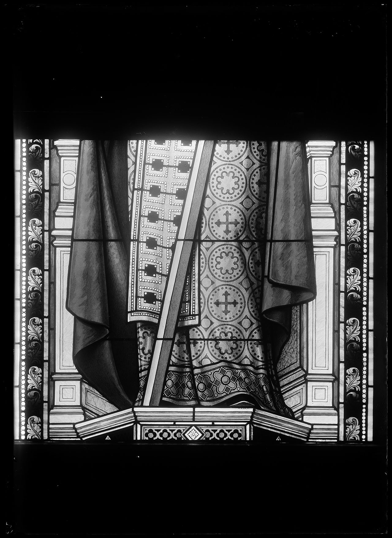 L0449 (negativo) di studio di vetrate artistiche Moretti-Caselli (fine/ inizio XX/ XXI)