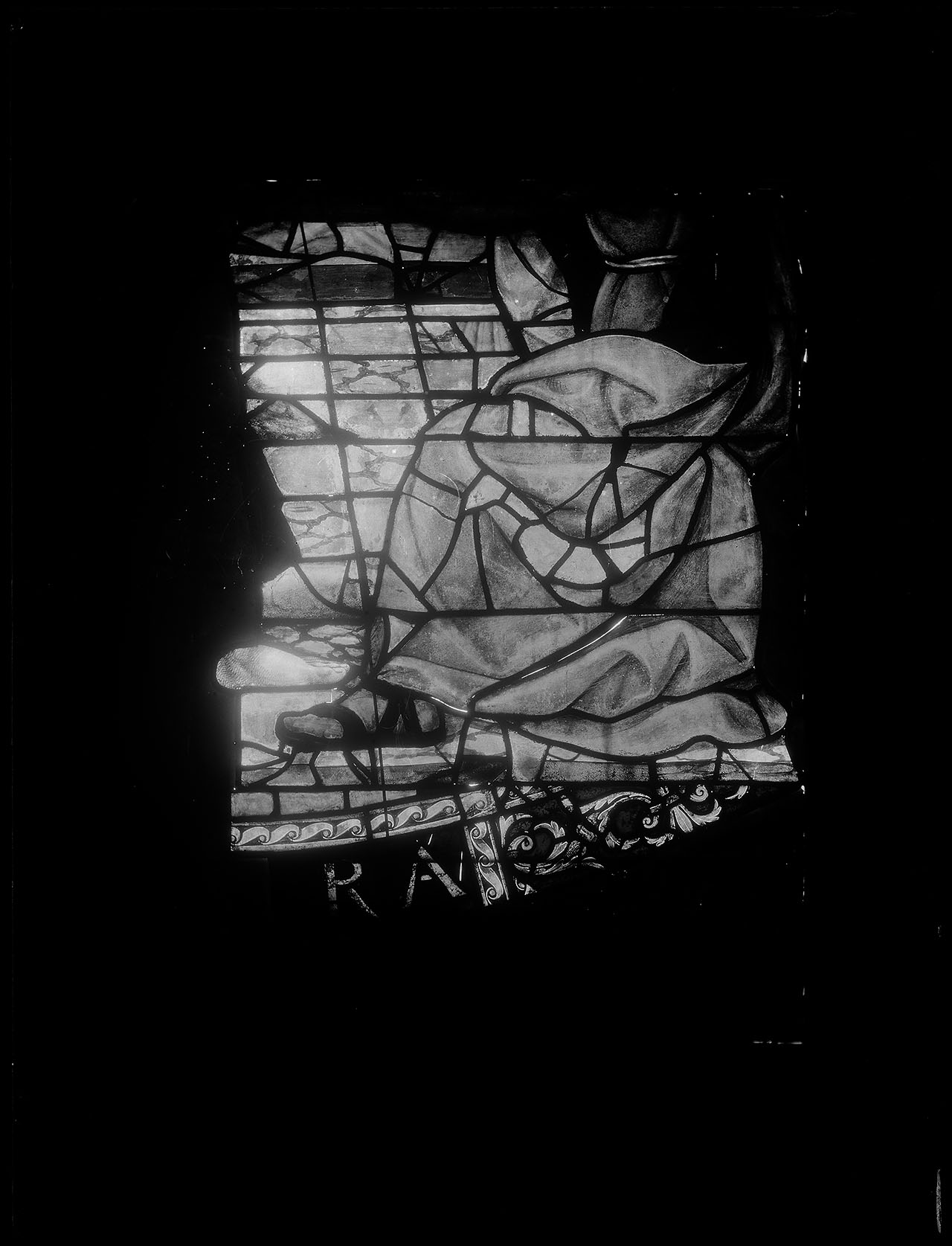 L0454 (negativo) di studio di vetrate artistiche Moretti-Caselli (fine/ inizio XX/ XXI)