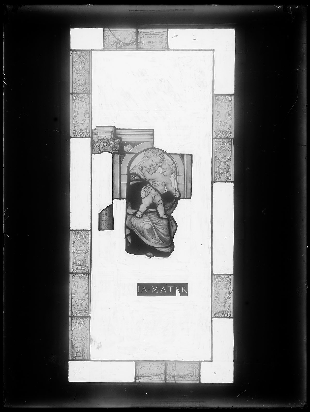 L0466 (negativo) di studio di vetrate artistiche Moretti-Caselli (fine/ inizio XX/ XXI)
