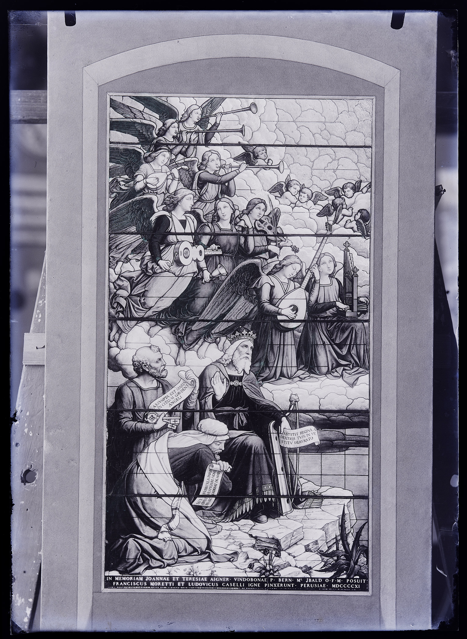 L0134 (negativo) di studio di vetrate artistiche Moretti-Caselli (fine/ inizio XX/ XXI)