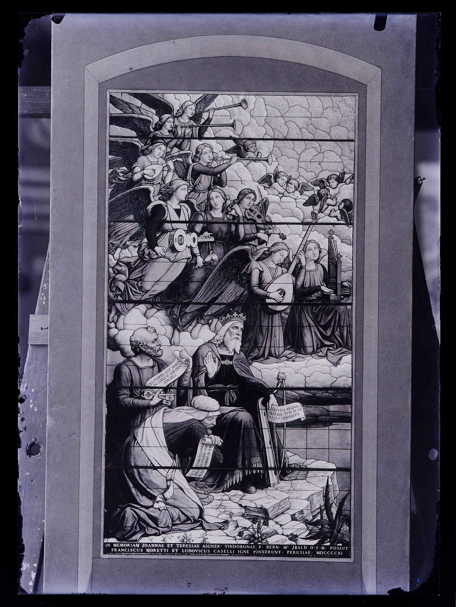 L0135 (negativo) di studio di vetrate artistiche Moretti-Caselli (fine/ inizio XX/ XXI)