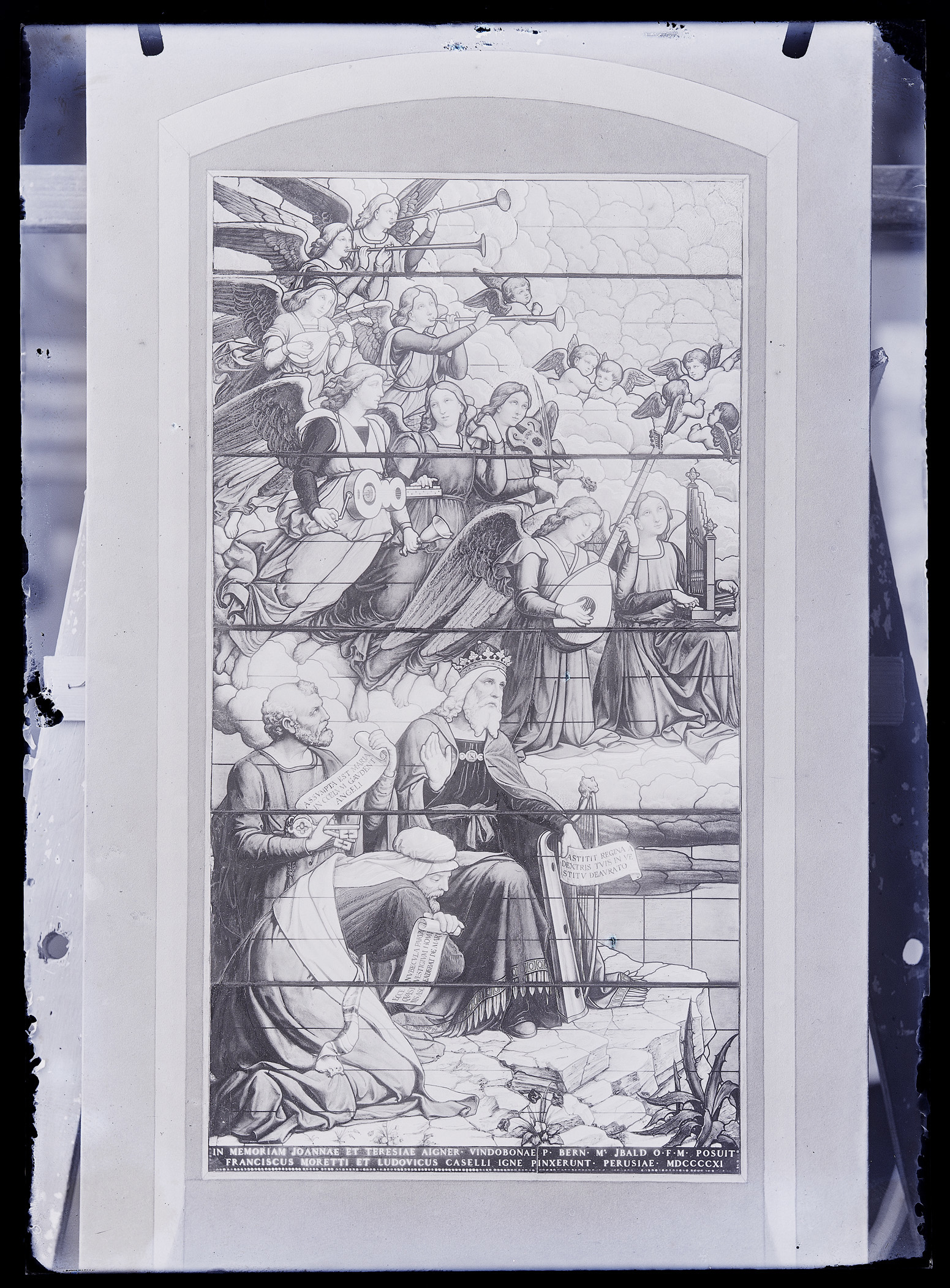 L0136 (negativo) di studio di vetrate artistiche Moretti-Caselli (fine/ inizio XX/ XXI)