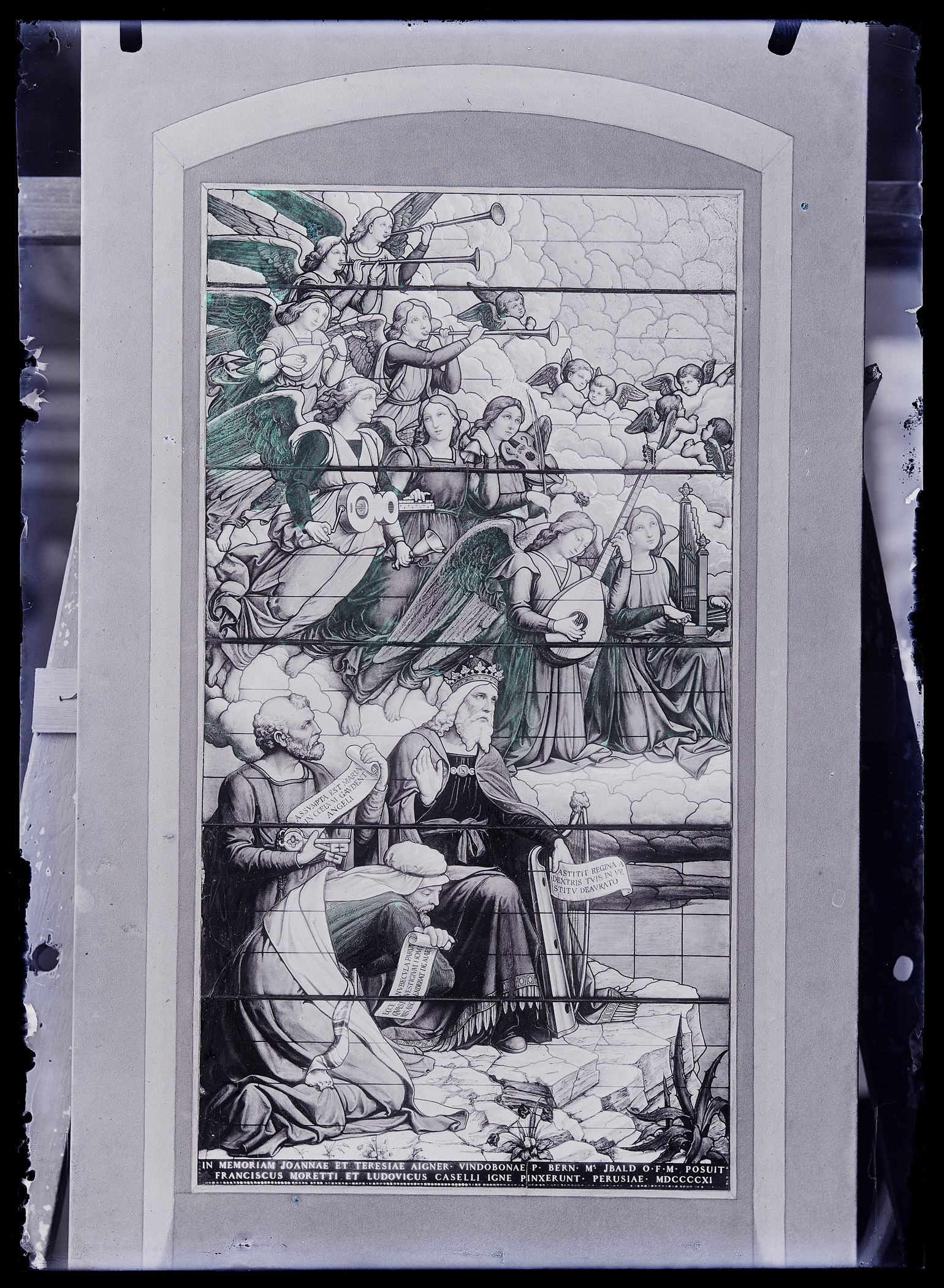 L0137 (negativo) di studio di vetrate artistiche Moretti-Caselli (fine/ inizio XX/ XXI)