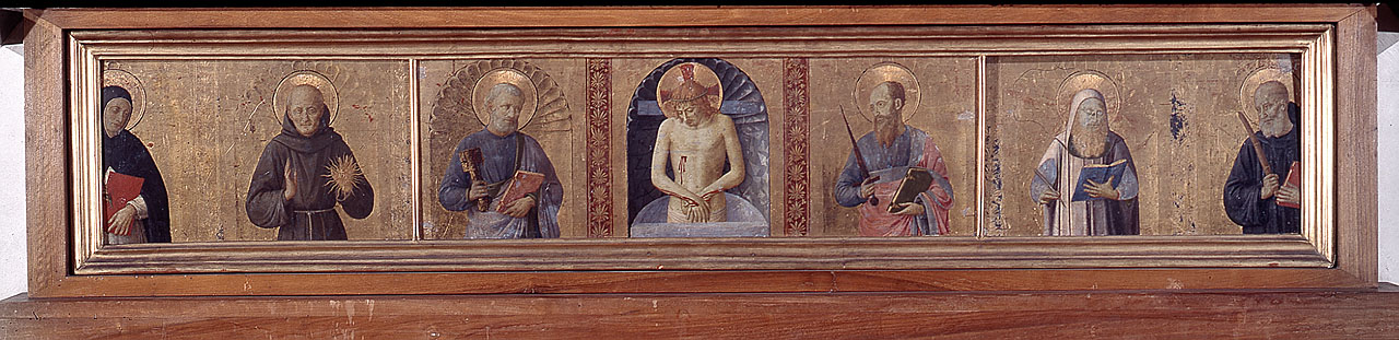 Cristo in pietà e santi (predella) di Giovanni da Fiesole detto Beato Angelico (sec. XV)