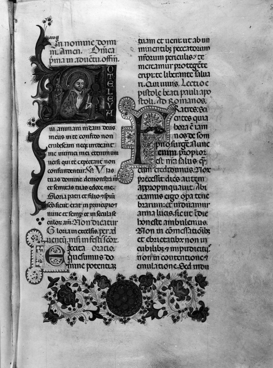 Cristo benedicente (miniatura) di Strozzi Zanobi di Benedetto (bottega), Battista di Niccolò da Padova (attribuito) (secondo quarto sec. XV)