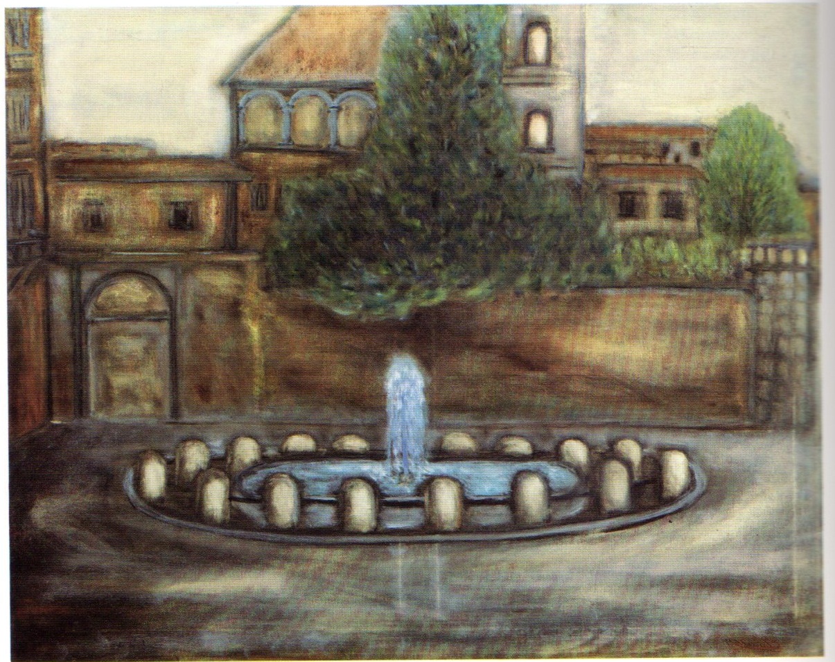 PIAZZA ANTELMINELLI, PIAZZA ANTELMINELLI A LUCCA (dipinto) - ambito toscano (sec. XX)