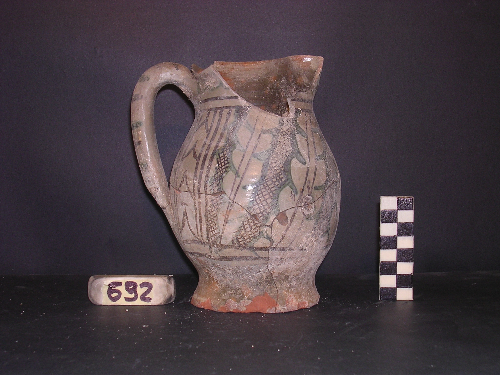 vaso - maiolica arcaica - produzione pisana (meta' sec. XIII)