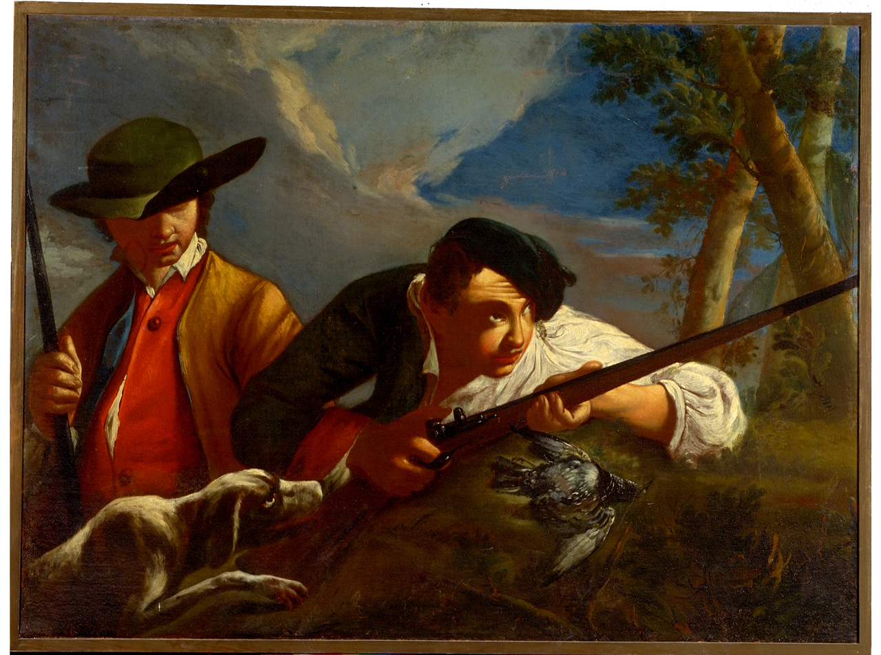 cacciatori (dipinto) - ambito veneto (metà sec. XVIII)