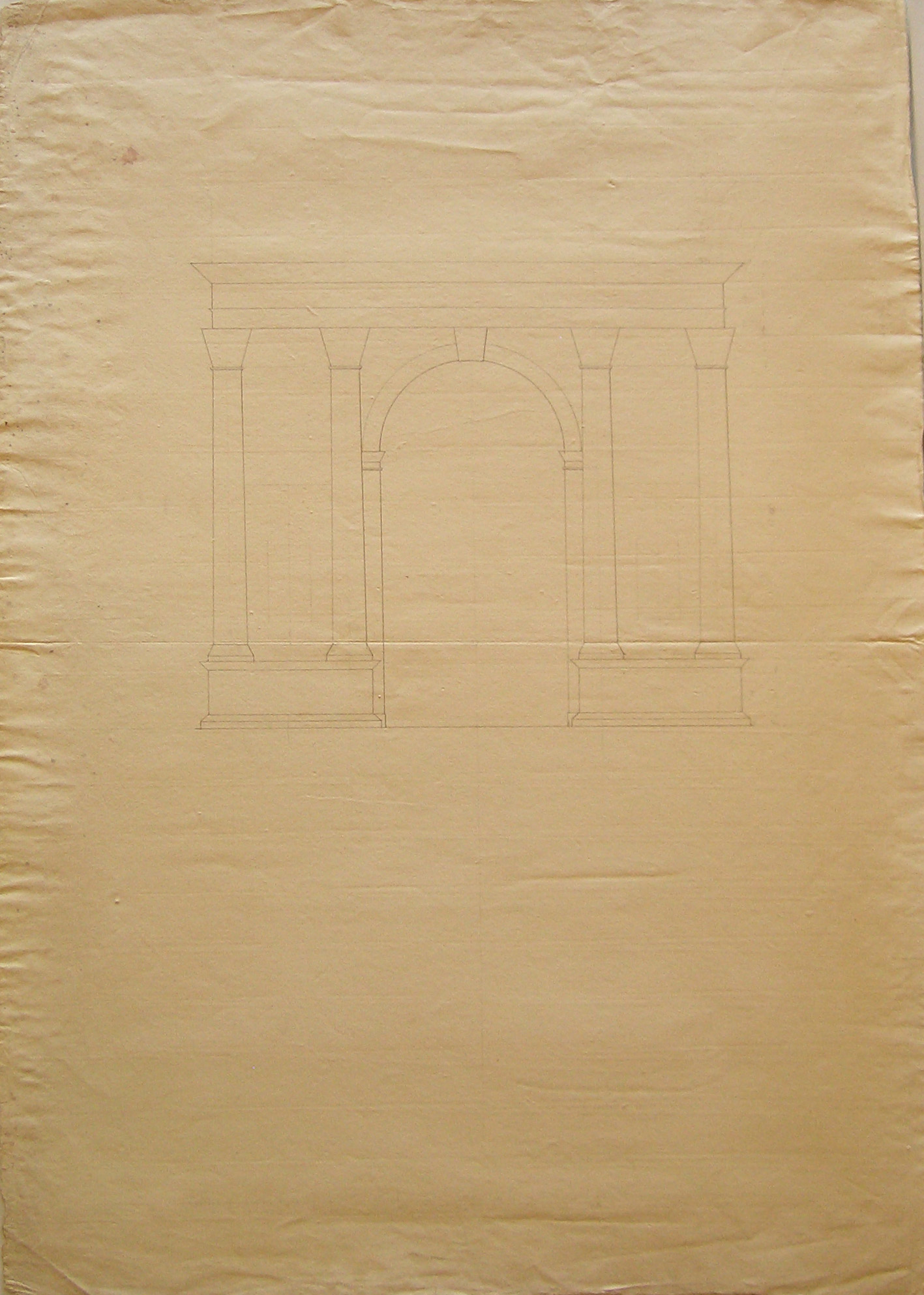 progetto architettonico: studio per un arco trionfale (disegno architettonico) di Cagnola Luigi (attribuito) (secc. XVIII/ XIX)