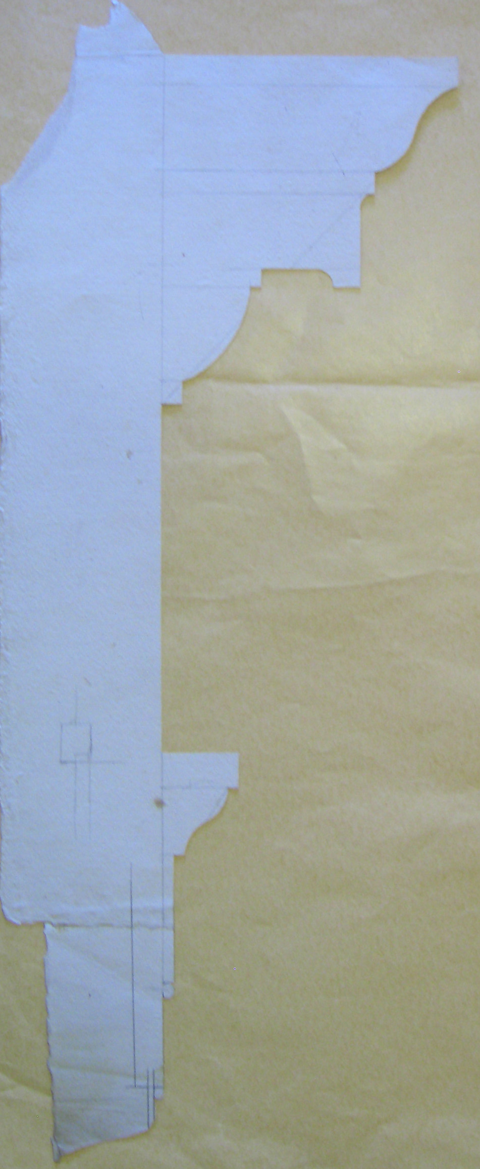 progetto architettonico: profilo di cornice (disegno architettonico) di Cagnola Luigi (attribuito) (secc. XVIII/ XIX)