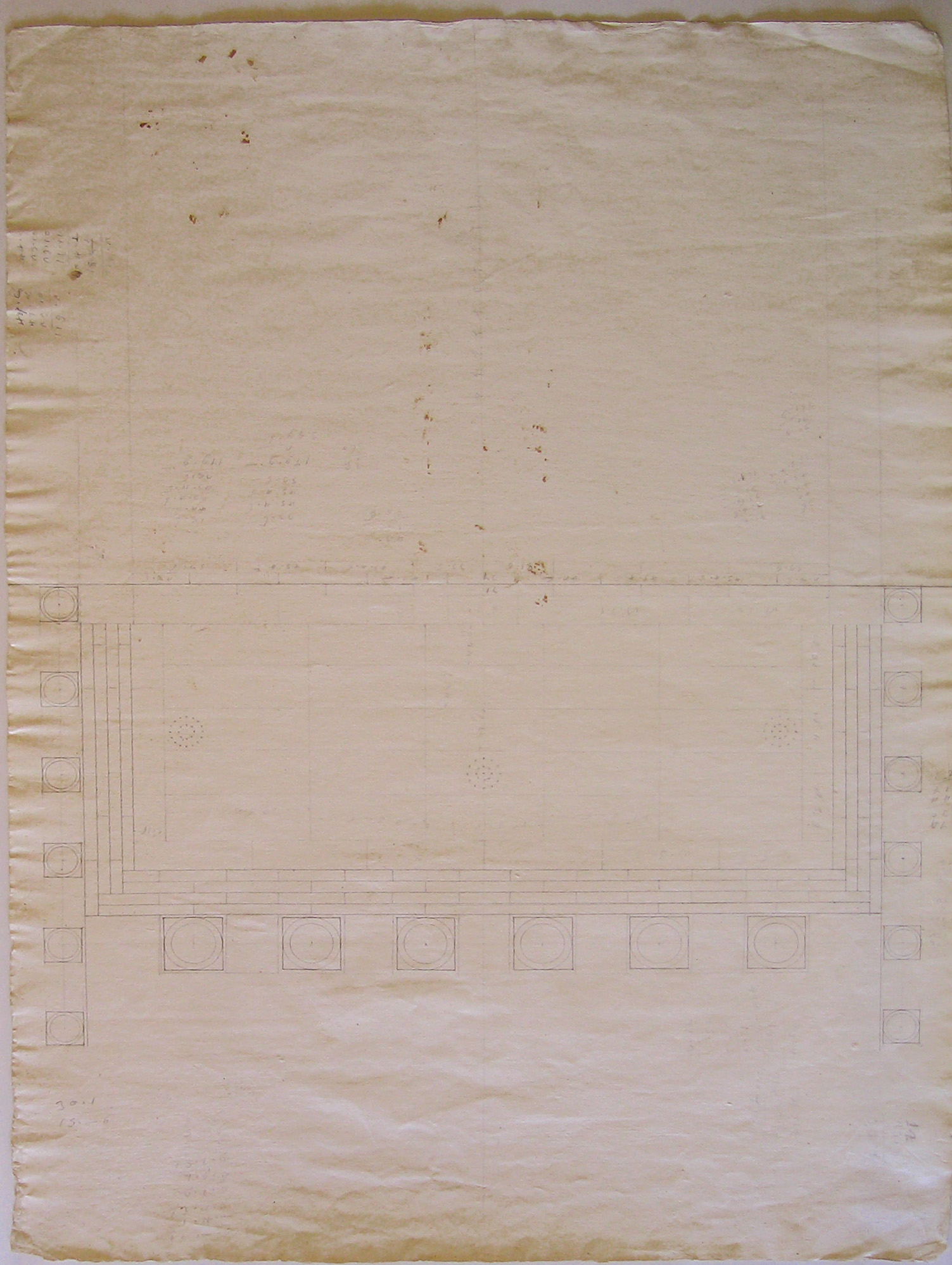 Progetto architettonico: Villa "La Rotonda" a Inverigo - Pianta della pavimentazione (disegno architettonico, opera isolata) di Cagnola Luigi (attribuito) (sec. XIX)