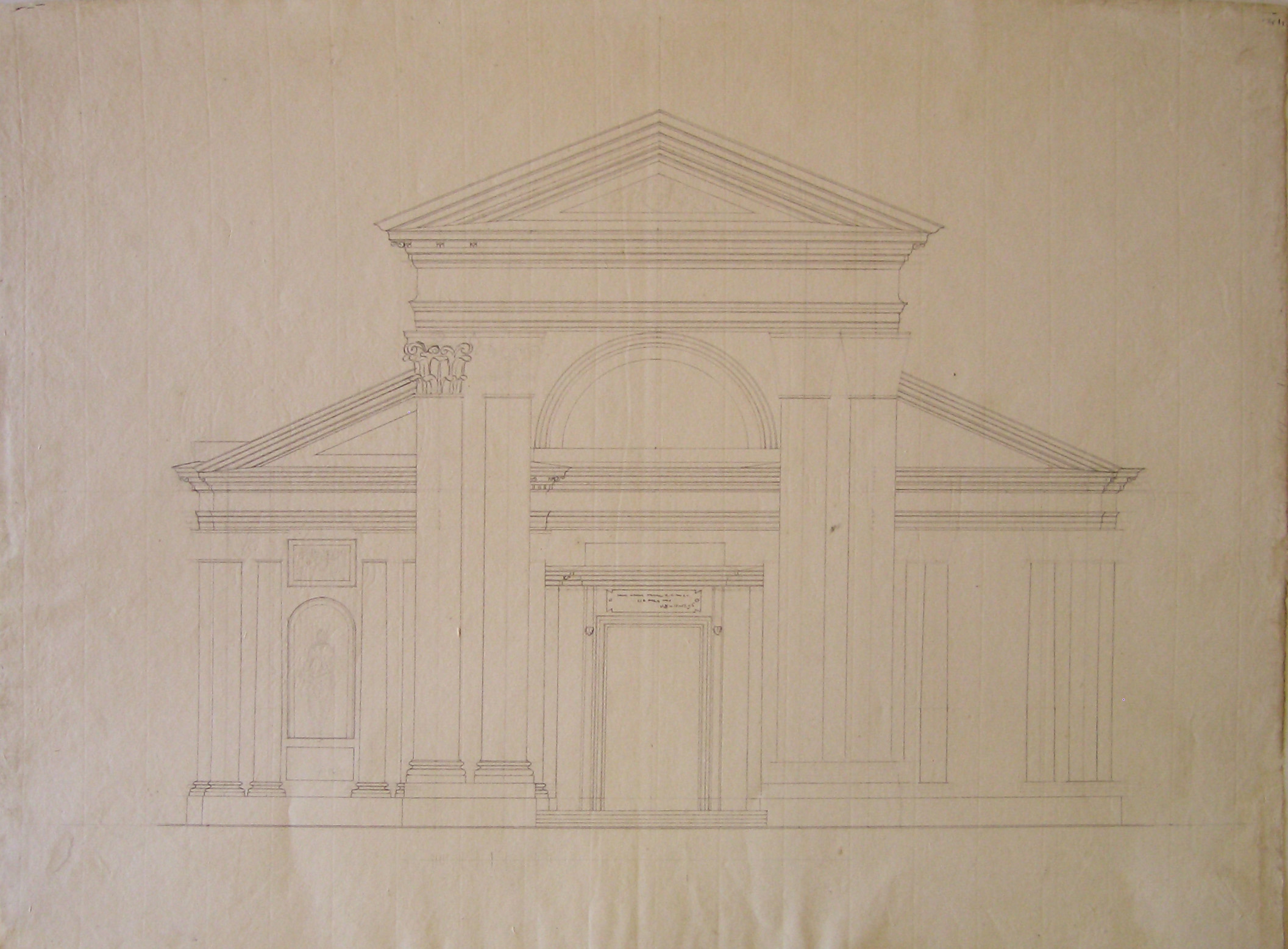 Progetto architettonico: Chiesa - Prospetto (disegno architettonico, opera isolata) di Cagnola Luigi (attribuito) (sec. XIX)