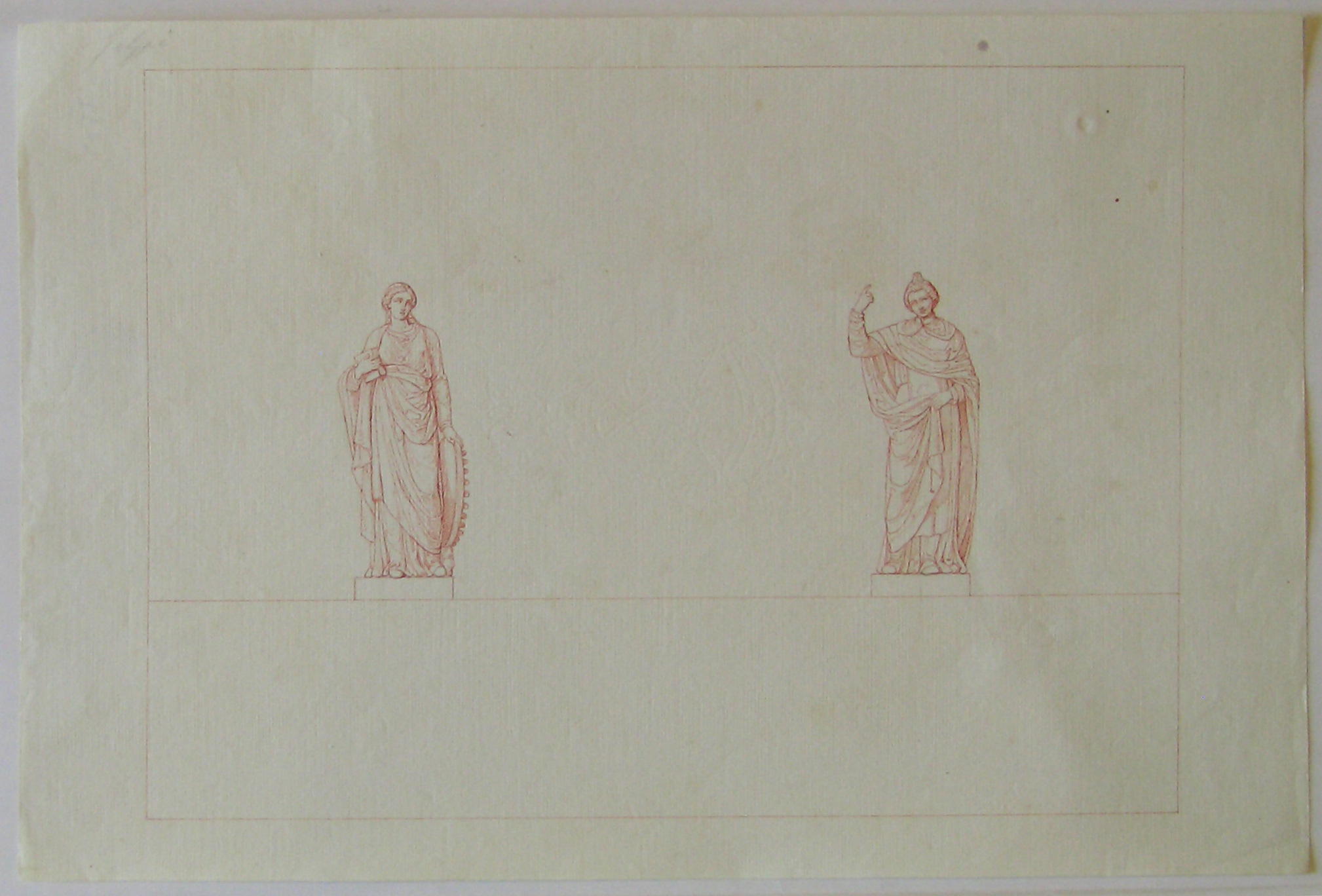Progetto architettonico: studio per una torre campanaria a Urgnano. Statue (disegno architettonico) di Cagnola Luigi (sec. XIX)