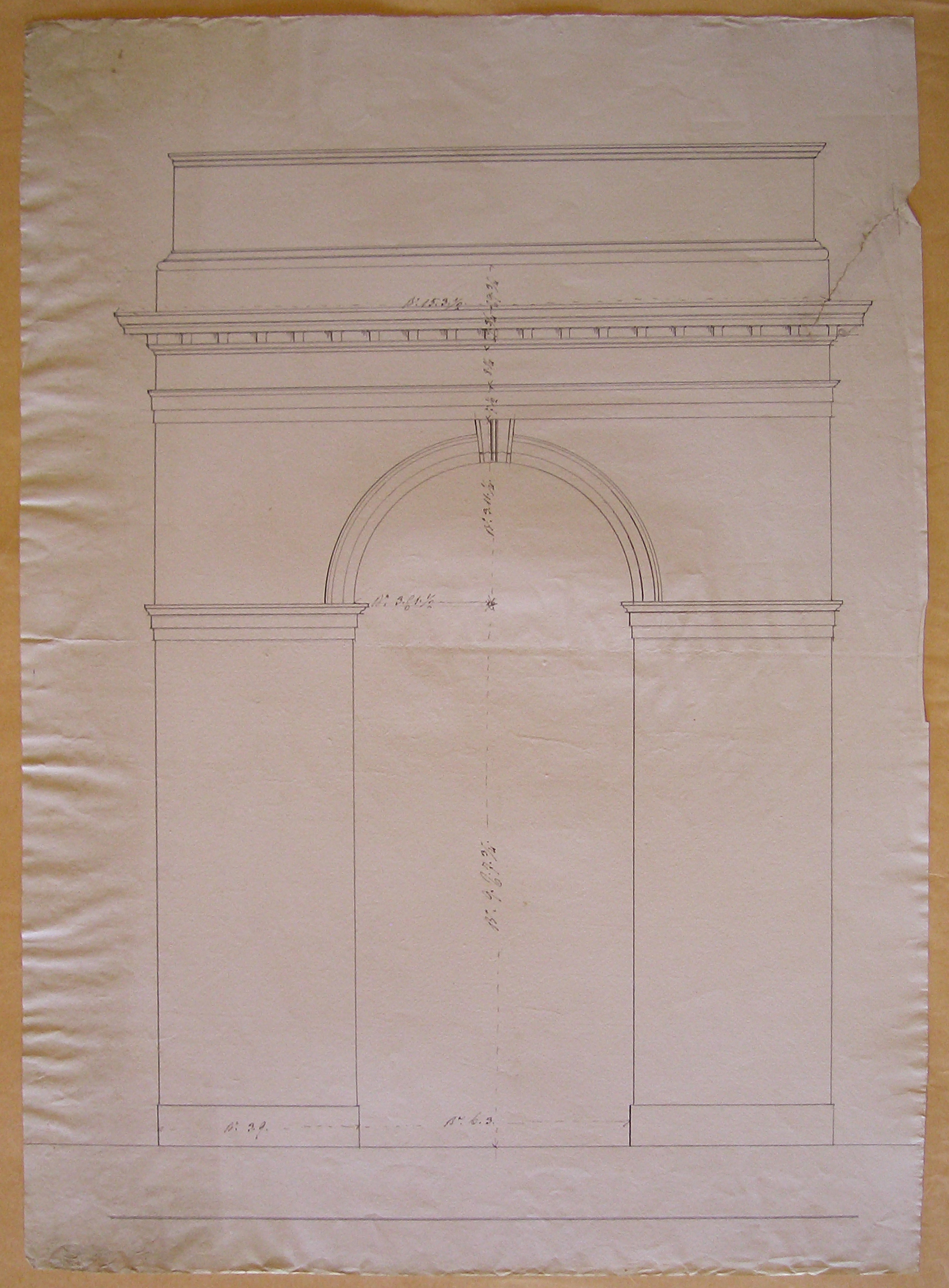 Progetto architettonico: portale (disegno architettonico) di Nava Ambrogio (attribuito) (sec. XIX)