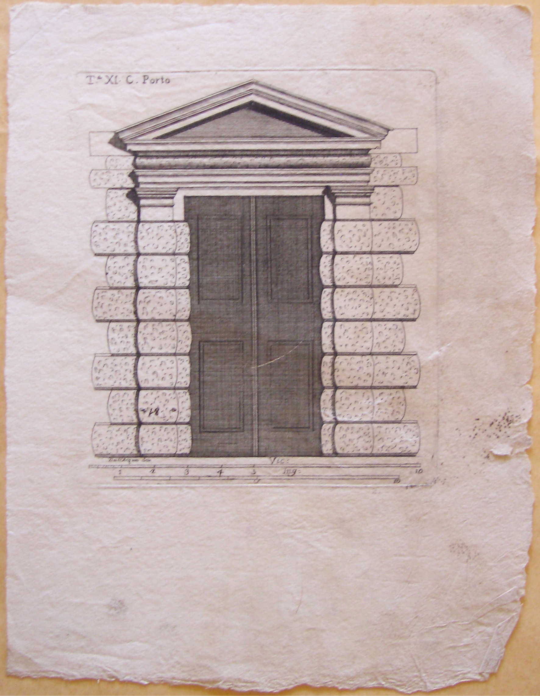 Progetto architettonico: prospetto di porta (stampa) di Dall'Acqua Cristoforo (terzo quarto sec. XVIII)