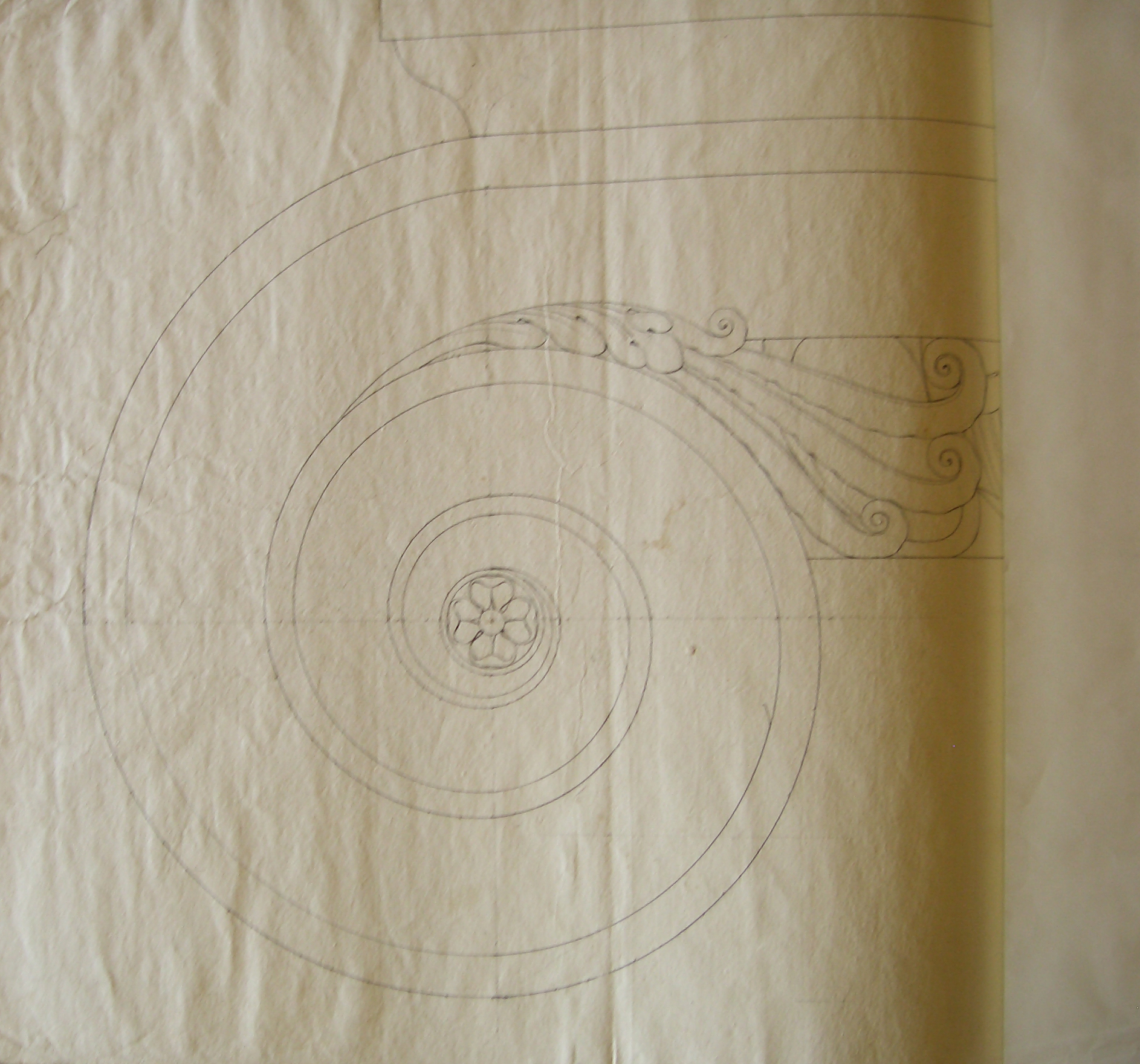 Dettaglio di capitello ionico (disegno architettonico, opera isolata) - ambito italiano (sec. XIX)