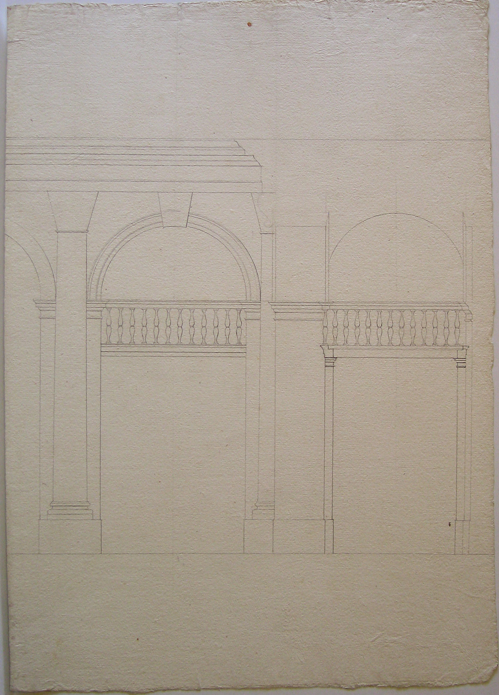 Progetto per il Casino dei Nobili (Milano): prospetto interno del salone (disegno architettonico, opera isolata) di Cagnola Luigi (sec. XIX)