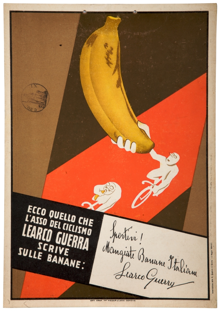 ciclisti con banana (locandina) - ambito italiano (sec. XX)