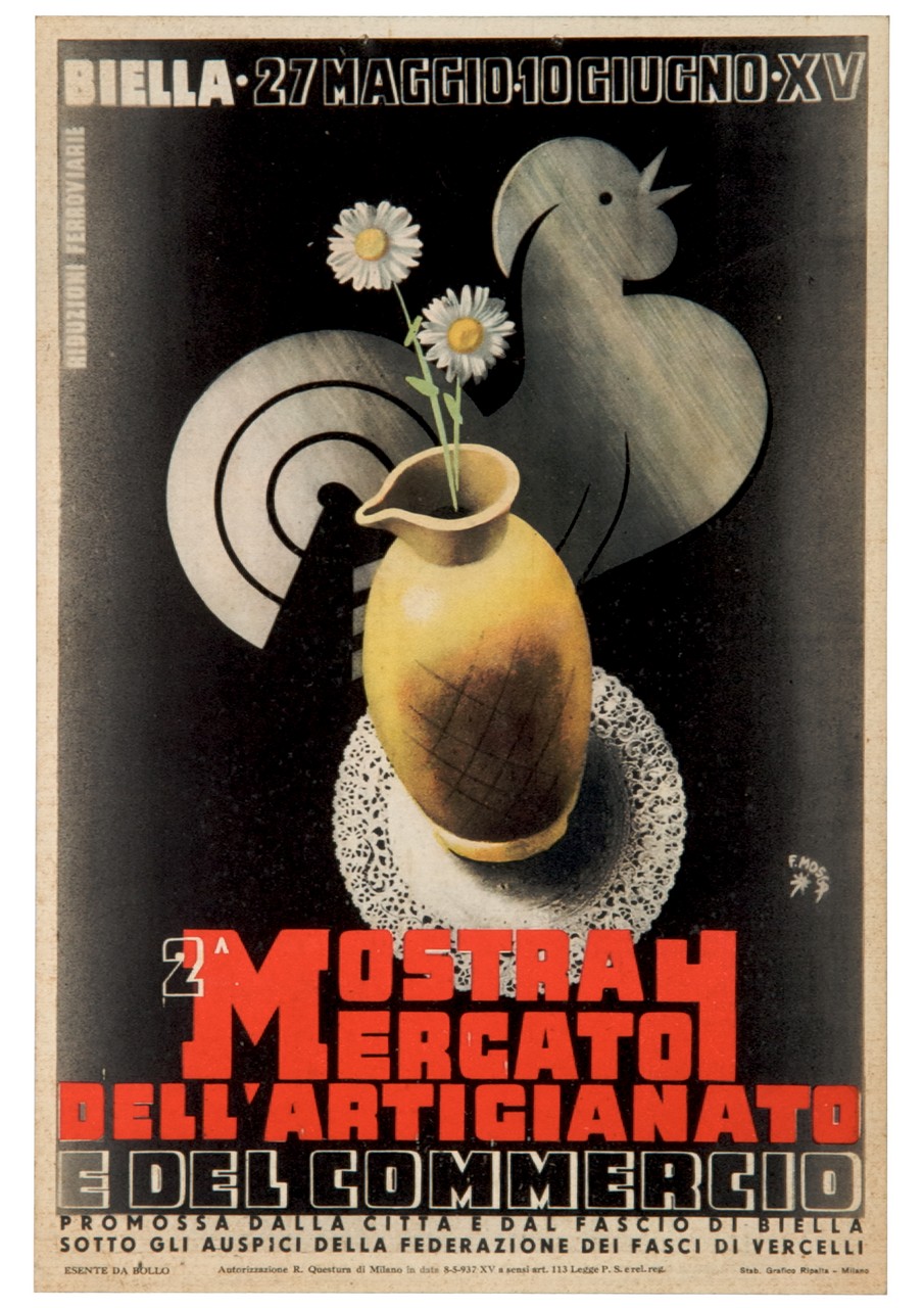 vaso con margherite (locandina) di Mosca Franco (sec. XX)