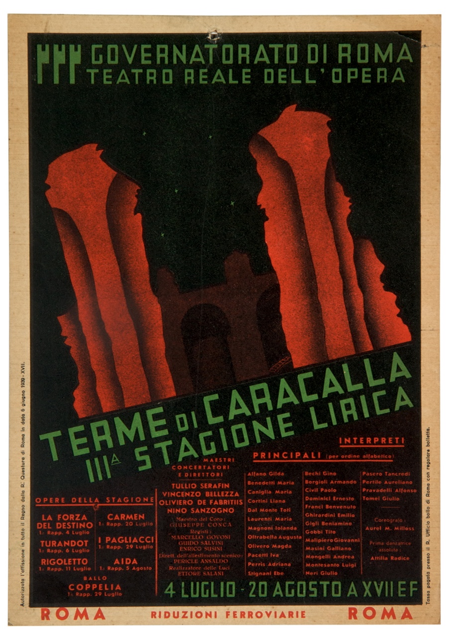 Terme di Caracalla con cielo stellato (locandina) - ambito italiano (sec. XX)