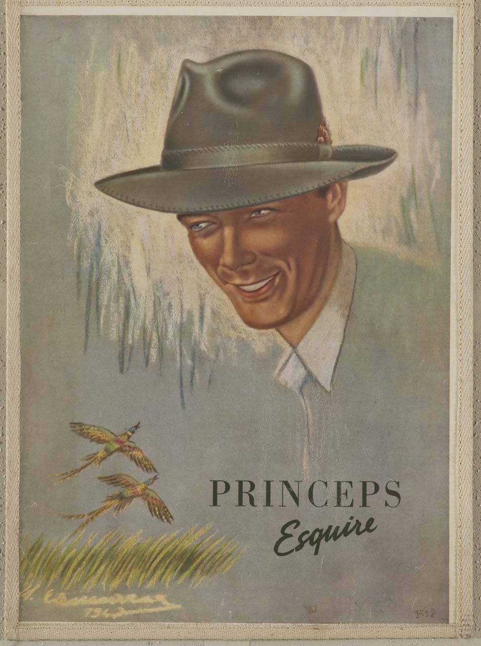uomo con cappello (manifesto) di Cannarsa U (sec. XX)