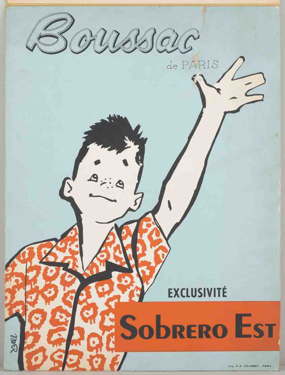 ragazzo con camicia stampata saluta con braccio sollevato (locandina) di Del Grosso Amleto (sec. XX)