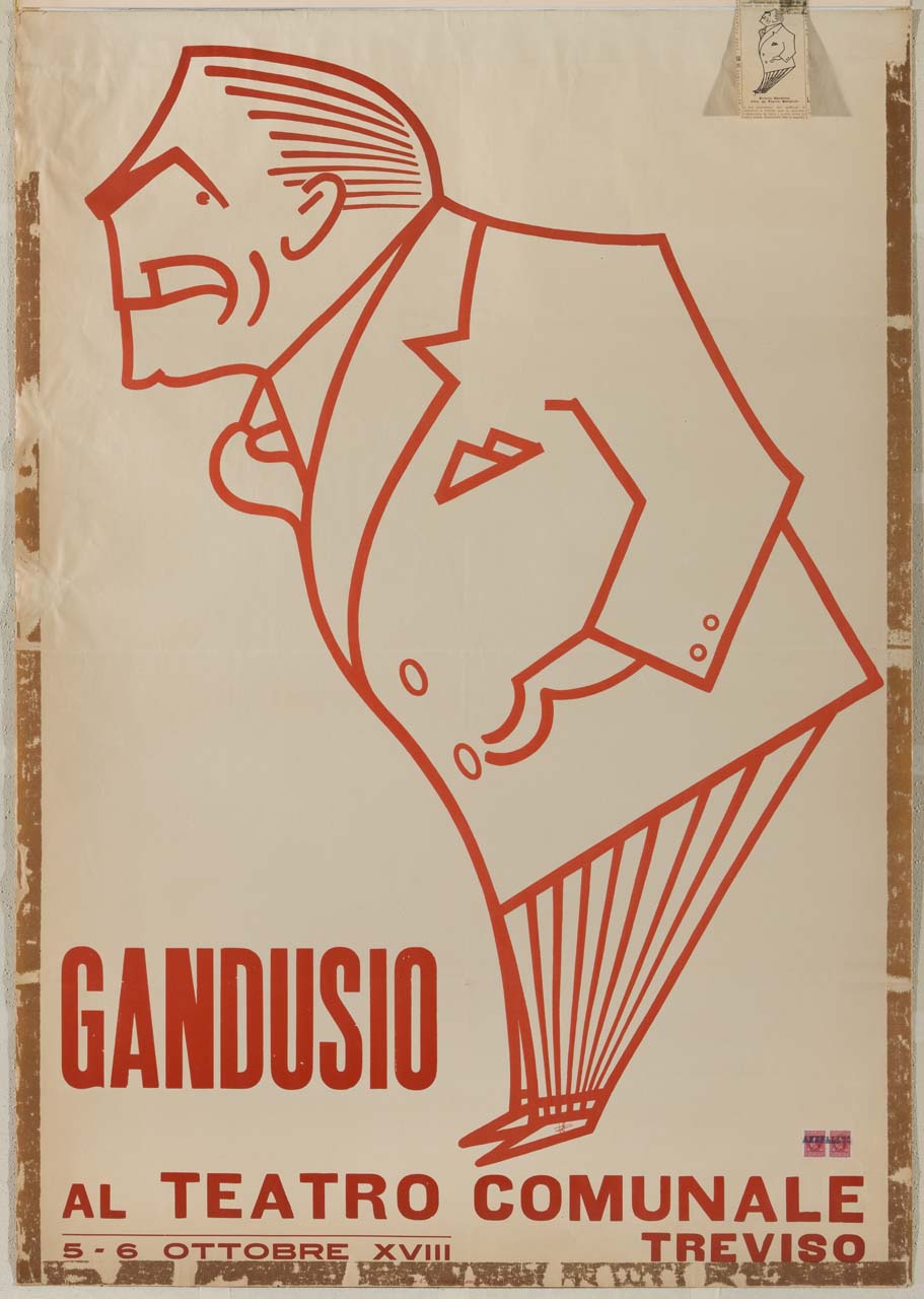 caricatura dell'attore Antonio Gandusio (manifesto) di Batacchi Franco (sec. XX)