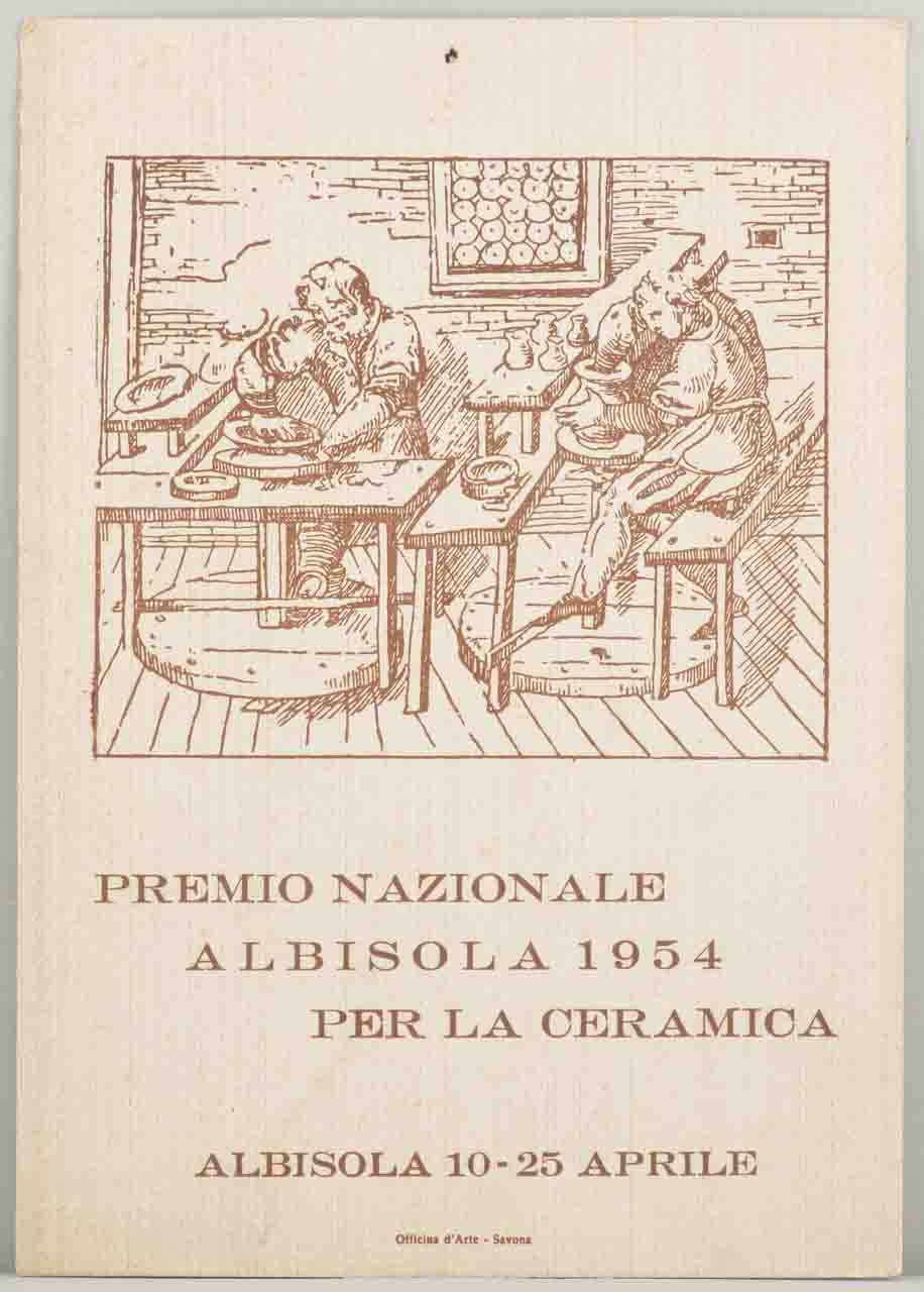 Premio nazionale Albisola 1954 per la ceramica incisione con due v