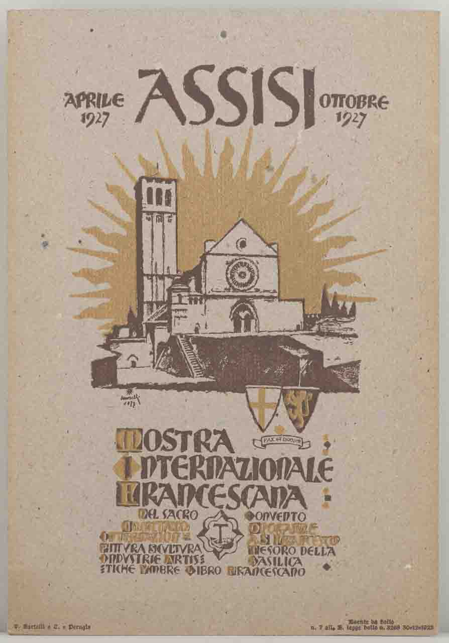 veduta della basilica di San Francesco in Assisi (locandina) di Morelli Enzo (sec. XX)
