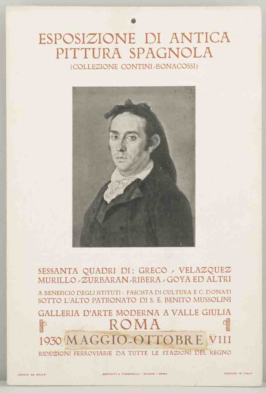 dipinto con Ritratto di torero di Francisco Goya (locandina) - ambito italiano (sec. XX)