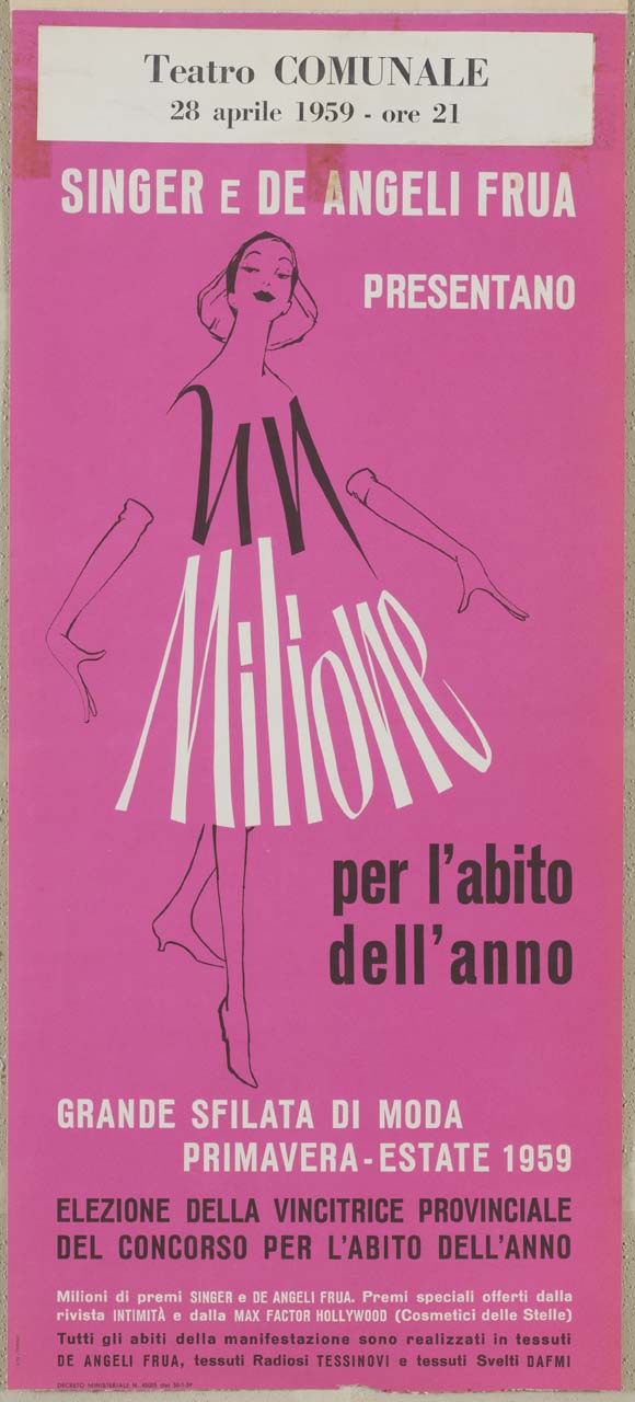 donna indossa vestito (manifesto) - ambito italiano (sec. XX)