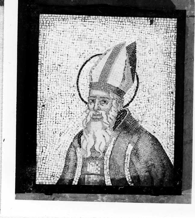 Sant'Agostino (decorazione musiva, frammento) di Pietro di Puccio (attribuito) (seconda metà sec. XIV)