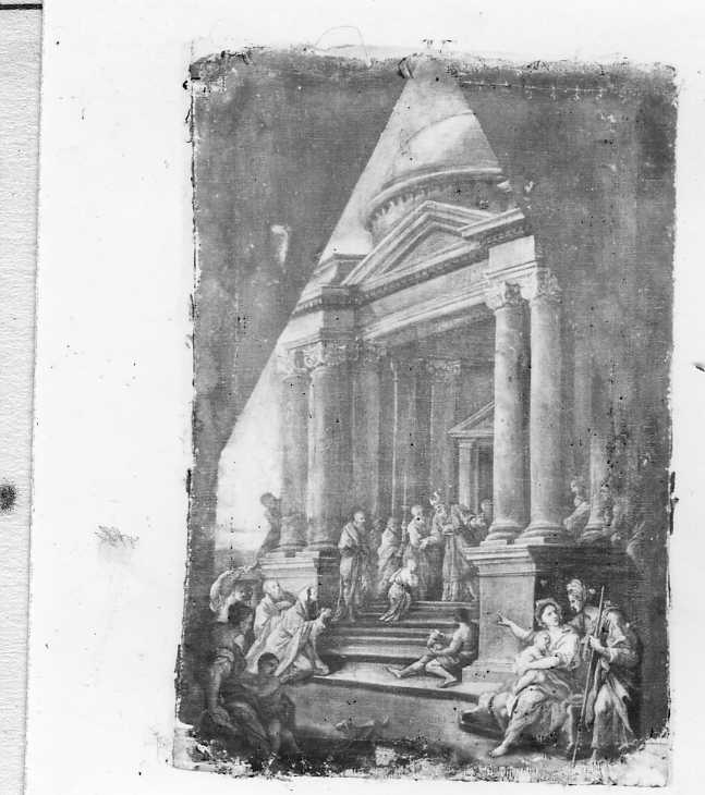 presentazione di Maria Vergine al tempio (bozzetto, opera isolata) - ambito Italia centrale (sec. XVII)