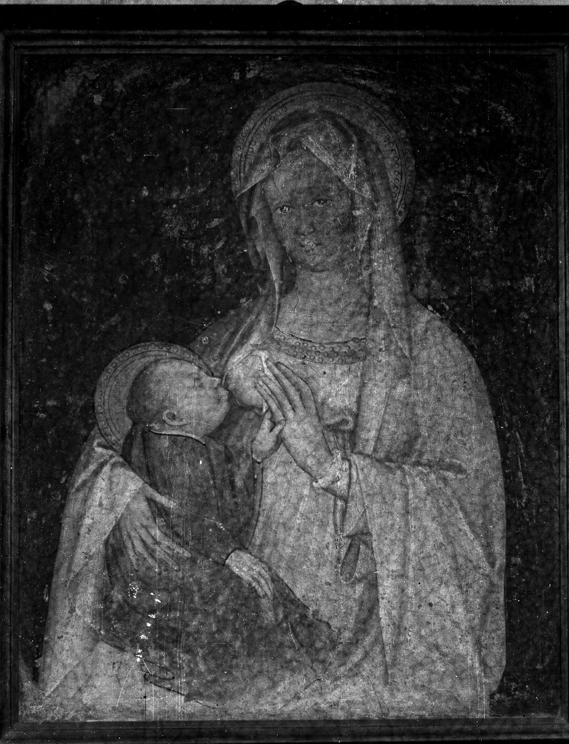 Madonna col Bambino - Dipinti murali (negativo) di Anonimo - ambito cremonese (XX)