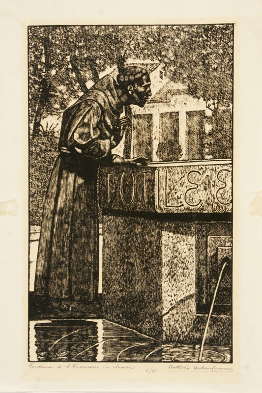 Fontana di s.francesco in sassari, la fontana di san francesco in sassari (stampa)